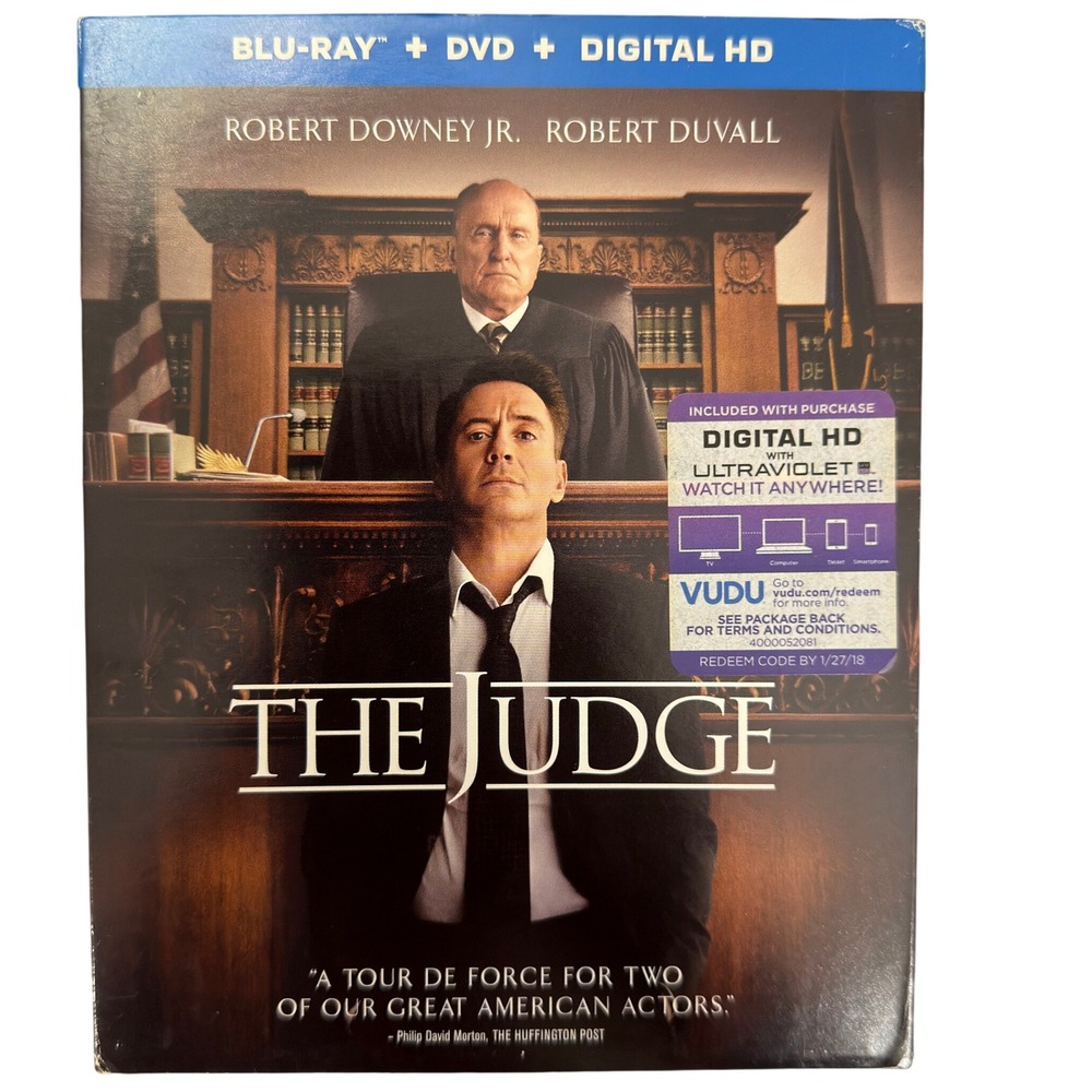 The Judge Blu-ray DVD Combo Robert Downey Jr Robert Duvall Drama Movie Slipcover